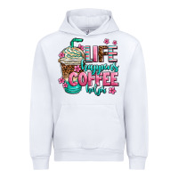 White life happens coffee  helps Urban Hoodie - AdoDesignShop
