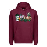 Burgundy hunter green hockey coffee cups Premium Hoodie - AdoDesignShop