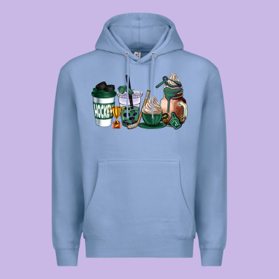 Hunter Green Hockey Coffee Cups Premium Hoodie Designed By Adodesignshop