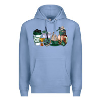 Colony Blue hunter green hockey coffee cups Premium Hoodie - AdoDesignShop