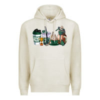 Oatmeal Heather hunter green hockey coffee cups Premium Hoodie - AdoDesignShop