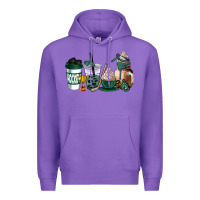 Purple hunter green hockey coffee cups Premium Hoodie - AdoDesignShop