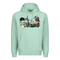 Seafoam hunter green hockey coffee cups Premium Hoodie - AdoDesignShop