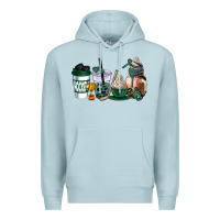 Blue Mist hunter green hockey coffee cups Premium Hoodie - AdoDesignShop