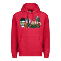 Cardinal hunter green hockey coffee cups Premium Hoodie - AdoDesignShop