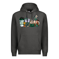 Charcoal Heather hunter green hockey coffee cups Premium Hoodie - AdoDesignShop