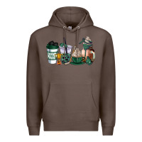 Coffee hunter green hockey coffee cups Premium Hoodie - AdoDesignShop