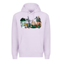 Lilac hunter green hockey coffee cups Premium Hoodie - AdoDesignShop
