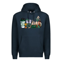 Navy hunter green hockey coffee cups Premium Hoodie - AdoDesignShop