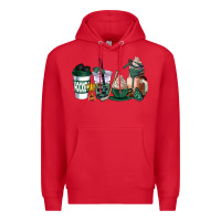 Red hunter green hockey coffee cups Premium Hoodie - AdoDesignShop