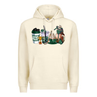 Sandshell hunter green hockey coffee cups Premium Hoodie - AdoDesignShop