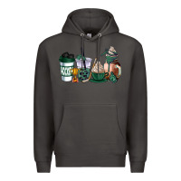 Smoke hunter green hockey coffee cups Premium Hoodie - AdoDesignShop