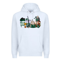 White hunter green hockey coffee cups Premium Hoodie - AdoDesignShop