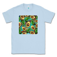 Dusty Blue avacado with turquoise and leopard background mug coaster Classic Tee - BarkalooDesign