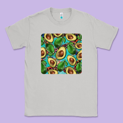 Avacado With Turquoise And Leopard Background Mug Coaster Classic Tee Designed By Barkaloodesign