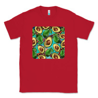 Red avacado with turquoise and leopard background mug coaster Classic Tee - BarkalooDesign