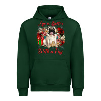 Forest Green Christmas life is better with a pug Urban Hoodie - JahusDesignShop