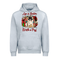 Heather Grey Christmas life is better with a pug Urban Hoodie - JahusDesignShop