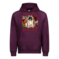 Mauve Wine Christmas life is better with a pug Urban Hoodie - JahusDesignShop