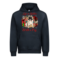 Navy Christmas life is better with a pug Urban Hoodie - JahusDesignShop