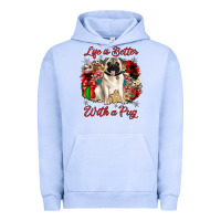 Pigment Grape Ice Christmas life is better with a pug Urban Hoodie - JahusDesignShop