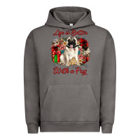 Pigment Tornado Christmas life is better with a pug Urban Hoodie - JahusDesignShop