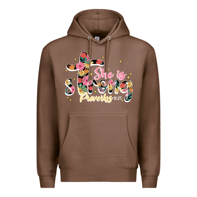 She Is Strong Proverbs 31 25 Premium Hoodie by JahusDesignShop | Teevron