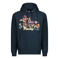 Navy she is strong proverbs 31 25 Premium Hoodie - JahusDesignShop