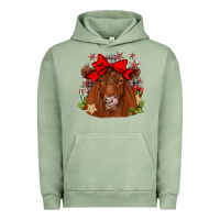 Pigment Oil Green christmas red angus Urban Hoodie - JahusDesignShop