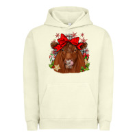 Pigment Pistachio christmas red angus Urban Hoodie - JahusDesignShop