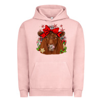 Pigment Salmon christmas red angus Urban Hoodie - JahusDesignShop