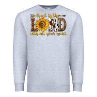 Heather Grey Trust in the lord with all your heart Premium Sweatshirt - texasbilliewilder
