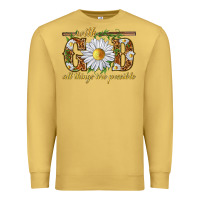 Antique Gold With God all things are possible with daisy Premium Sweatshirt - texasbilliewilder