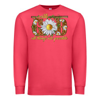 Cardinal With God all things are possible with daisy Premium Sweatshirt - texasbilliewilder