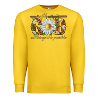 Lemon With God all things are possible with daisy Premium Sweatshirt - texasbilliewilder