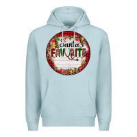 Blue Mist custom name santas favorite nurse Premium Hoodie - AdoDesignShop