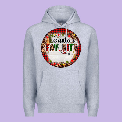 Custom Name Santas Favorite Nurse Premium Hoodie Designed By Adodesignshop