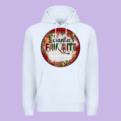 Custom Name Santas Favorite Nurse Premium Hoodie Designed By Adodesignshop