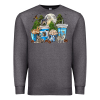 Charcoal Heather Wolf coffee cups Premium Sweatshirt - texasbilliewilder