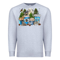 Heather Grey Wolf coffee cups Premium Sweatshirt - texasbilliewilder