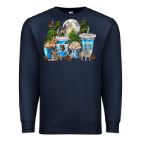 Navy Wolf coffee cups Premium Sweatshirt - texasbilliewilder