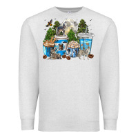 Oatmeal Heather Wolf coffee cups Premium Sweatshirt - texasbilliewilder