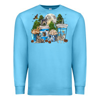Ocean Blue Wolf coffee cups Premium Sweatshirt - texasbilliewilder