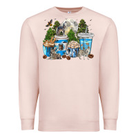 Pale Pink Wolf coffee cups Premium Sweatshirt - texasbilliewilder