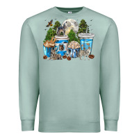 Seafoam Wolf coffee cups Premium Sweatshirt - texasbilliewilder