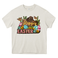 Cream Happy Easter Heavy Core Tee - LillyAllenDesigns