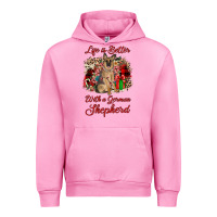 Fuchsia Pink Christmas life is better with a german shepherd Urban Hoodie - JahusDesignShop