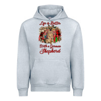 Heather Grey Christmas life is better with a german shepherd Urban Hoodie - JahusDesignShop