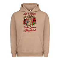 Pigment Burro Christmas life is better with a german shepherd Urban Hoodie - JahusDesignShop