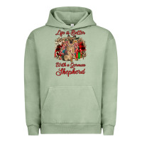 Pigment Oil Green Christmas life is better with a german shepherd Urban Hoodie - JahusDesignShop